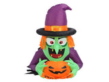 4.43ft Witch Broke Out From Window Inflatable Decoration Built in LED Light Outdoor Props Blow Up V1294-YM0901-3115240073312
