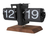 Digital Flip Desk Clock 12 Hours Battery Powered Retro Mechanical Auto Flip Down Clock with Wood V1294-YM0901-3115250023611