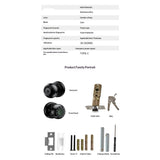 Fingerprint Door Lock, Smart Fingerprint Door Knob with Keypad, Biometric Door knobs with App V1192-AZ-W-3072