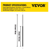 VEVOR Rubber Bungee Cords, 53 Pack55.34cmLong, Weatherproof Natural Rubber Tie Down Straps with V952-PBTCFSDYC2150HMN0V0