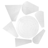 10pcs Acrylic Quilt Template Ruler Set, Assorted Cutting Outlines with Built-in Scale Lines for V1192-AZ-W-21504