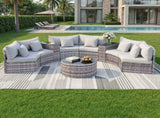 Gardeon 6 Seater Outdoor Sofa Set 9PCS Table Chair Set Garden Rattan Patio Furniture ODF-SOFA-9PC-RTA-GE