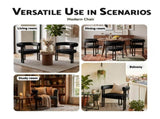 Artiss Dining Chairs Set of 2 Velvet Upholstered Barrel Chairs with Curved Armrests & Back Black UPHO-C-DIN-2553-BKX2