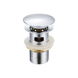 Basin Drain with Overflow Hole Stainless Steel Lid, Stainless Steel Body, Copper Nut, Copper V1237-ZY-528-059