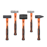 5Pc Hammer Set Rubber / Ball Pein / Sledge / Cross Pein Mallet TPR Grip Handle V465-SDY-97401