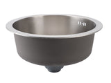 Kitchen Sink 304 Stainless Steel Brushed Single Bowl Rust Proof Round Sink for Home Bar 36cm V1294-YM0901-3118240116411