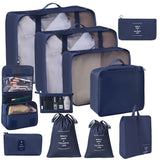 Comprehensive Suitcase Clothing Storage Pouches, 11 Pcs Travel Set Including Double Drawstring V1221-XM-LB2628-GM101