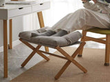 Foot Stool Foldable X Leg Modern Multifunctional Foot Rest with Soft Cushion for Living Room Bedroom V1294-YM0710-3116230019012