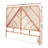 Artiss Bed Headboard Double Bedhead Rattan - FRED Pine BED-HEAD-C-FRED-D-WD