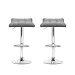 Artiss 2x Bar Stools Linen Padded Gas Lift BA-TW-NEW1002A-GYX2