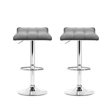 Artiss 2x Bar Stools Linen Padded Gas Lift BA-TW-NEW1002A-GYX2