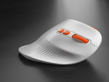 Solakaka E9PRO TriMode Vertical Ergonomic MMO Gaming Mouse, 10 Programmable Side Buttons, RGB V1300-E9PRO-WHITE-ORANGE