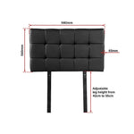 PU Leather Single Bed Deluxe Headboard Bedhead - Black V63-768185