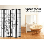 Artiss 8 Panel Room Divider Screen 348x179cm Bamboo Black White RD-5019-8P-BK