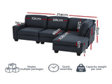 Artiss Modular Sofa Chaise Set 4-seater Dark Grey SBED-C-EP05-DA-GY-ABCE