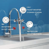 Faucet Mounted Eyewash Station with Cover,Reliable First-AID Emergency Eye Wash Unit for Sink V1370-AZ4-11699