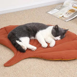 2 Pcs Yellow Leaf-Shaped Pet Sleeping Mat - Durable Dog Floor Pad & Cat Bed for Sleeping and V888-ELOSUNG13475