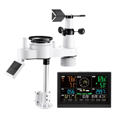 VEVOR 7-in-1 Wi-Fi Weather Station with APP, 190.5 mm VA Display, Wireless Solar Powered Outdoor V952-TYNQXZWIFI7586OBK001V3