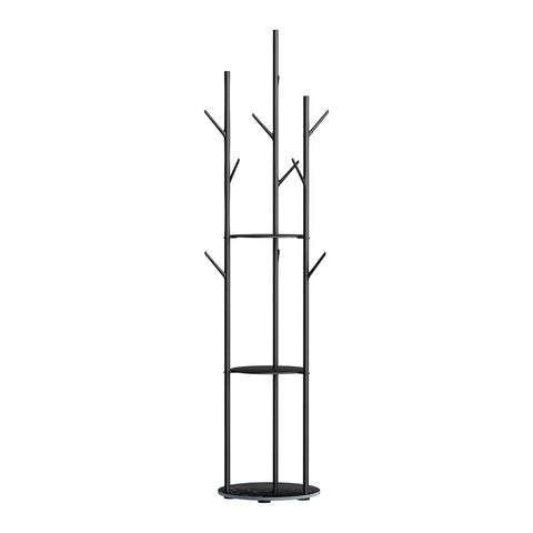 Levede Coat Rack Clothes Stand 8 Hook Organizer Black DH1050-BK