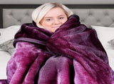 Laura Hill 800-GSM Mink Blanket Queen Size Double-Sided Soft Plush Bed Faux Throw Rug Purple MNKHV-MV