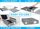 5PCS Foldable Bed Sheet Storage Box with Viewing Window, Your Neat Solution for Bedroom and Wardrobe V1232-SJTSNH001