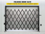 Single Folding Security Gate, 216 x 221 cm Folding Door Gate, Steel Accordion Security Gate, V952-SSFDMDM2X2M000001V0