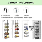CARLA HOME 4 Tier Adjustable Baskets Over Door Pantry Organiser for Home Kitchen LSB-36126