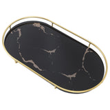 Bathroom Storage Tray Light Luxury Decorative Golden Texture Oval Bathroom Organiser Tray for Soap V1294-YM0710-3112230084612
