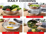 Stainless Steel Basin with Grater 3 in 1 Vegetable Cutter for Kitchen, Vegetable Slicer Grater V1192-AZ-W-16935