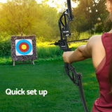 Everfit 55lbs Bow Arrow Set Recurve Takedown Archery Hunting for Beginner Green BS-AD55-GN