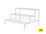 Levede Plant Stands Outdoor Indoor Metal UM1160-WHX2