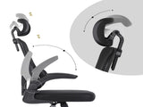 Work Office Chair - Lumber Support, Flip-up Armrest, Adjustable Headrest SITIO - Black V274-FT-OC-2656A-BK