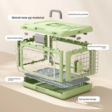 Foldable Pet Travel Carrier, PP Material with Reinforced Iron Mesh, Four Colors Available, Spacious V1232-ZDCWX-003