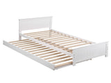 Artiss Single Bed Frame with Trundle Solid Wood Toddler Bunk Bed with Headboard White WBED-F-03S-107-AB
