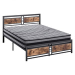 Metal Bed Frame Mattress Base Set Wood Queen BFMS3307-Q