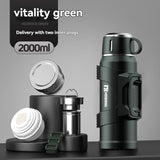 316 Stainless Steel Thermos Large Capacity Thermos Portable Thermos Flask - Green - Size 3000ml V1102-122-29524-GRN-3000ML