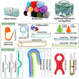 87-piece Crochet Hook Set for Beginners with Yarn and Knitting Accessories, Includes Crochet Bag, V1188-MS-325-1071