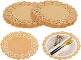 600 Pcs Round Kraft Paper Doilies, 12 Inch Disposable Lace Placemats, Rustic Scallop Doily Table V1259-DP01-A-5768