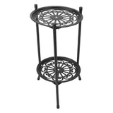 50cm Double Layer Plant Stand Iron Multifunctional Flower Rack Flower Shelf for Balcony Entryway V1294-YM0901-3111240020112