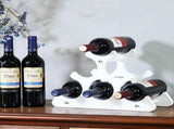 Countertop wooden rack - Compact and small rack - Tabletop organizer for 6 bottles of V1259-DP01-BO-582
