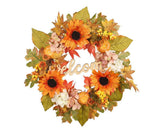 45cm Fall Wreath - Thanksgiving Wreath, Artificial Fall Garland, Welcome Wreath Decorations V1263-JX-1604