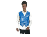 Mens Premium SEQUIN VEST Waistcoat Dance Costume Disco Sparkle Deluxe - Light Blue V563-17814-LIGHTBLUE