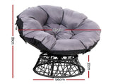 Gardeon Outdoor Chairs Outdoor Furniture Papasan Chair Wicker Patio Garden Black ODF-PAPASAN-CH-BK
