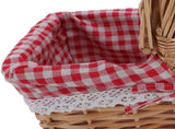 Wicker Picnic Basket with Lid Handle Removable Liner Multifunction Garden Harvest Basket for Flowers V1294-YM0901-3111250051311