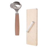 1Set Stainless Steel Sliced Noodles Cutter with Heat Insulated Wood Handle for Home Use V1192-AZ-W-22571