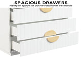 Sarantino Gail Chest of Drawers Tallboy Dresser in White CHE-102-02-WH
