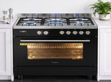 Devanti 90cm Dual Fuel Cooker Gas Cooktop Electric Oven 5 Burner FDO-GAS-5B-BK