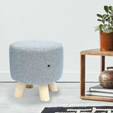 Fabric Ottoman Foot Stool Rest Pouffe Footstool Wood Storage Padded Seat V63-825521