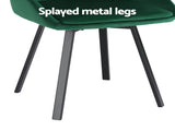 Artiss Dining Chairs Set of 2 Velvet Swivel Base Green DINING-B-C03-VEL-GNX2
