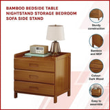 Bamboo Bedside Table Nightstand Storage Bedroom Sofa Side Stand V63-838191